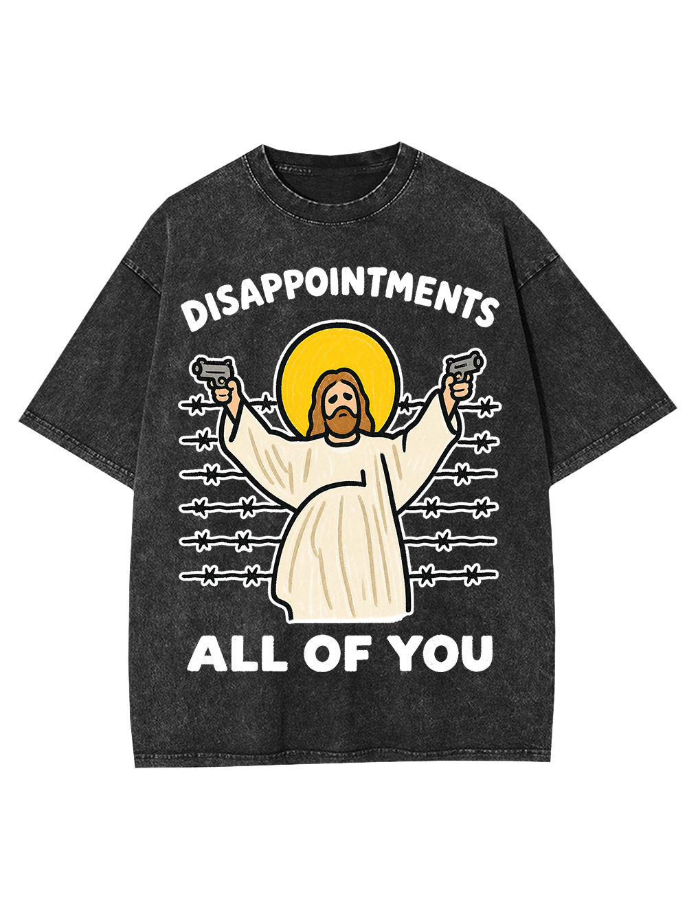 GUNS JESUS AAA WASHED TSHIRT