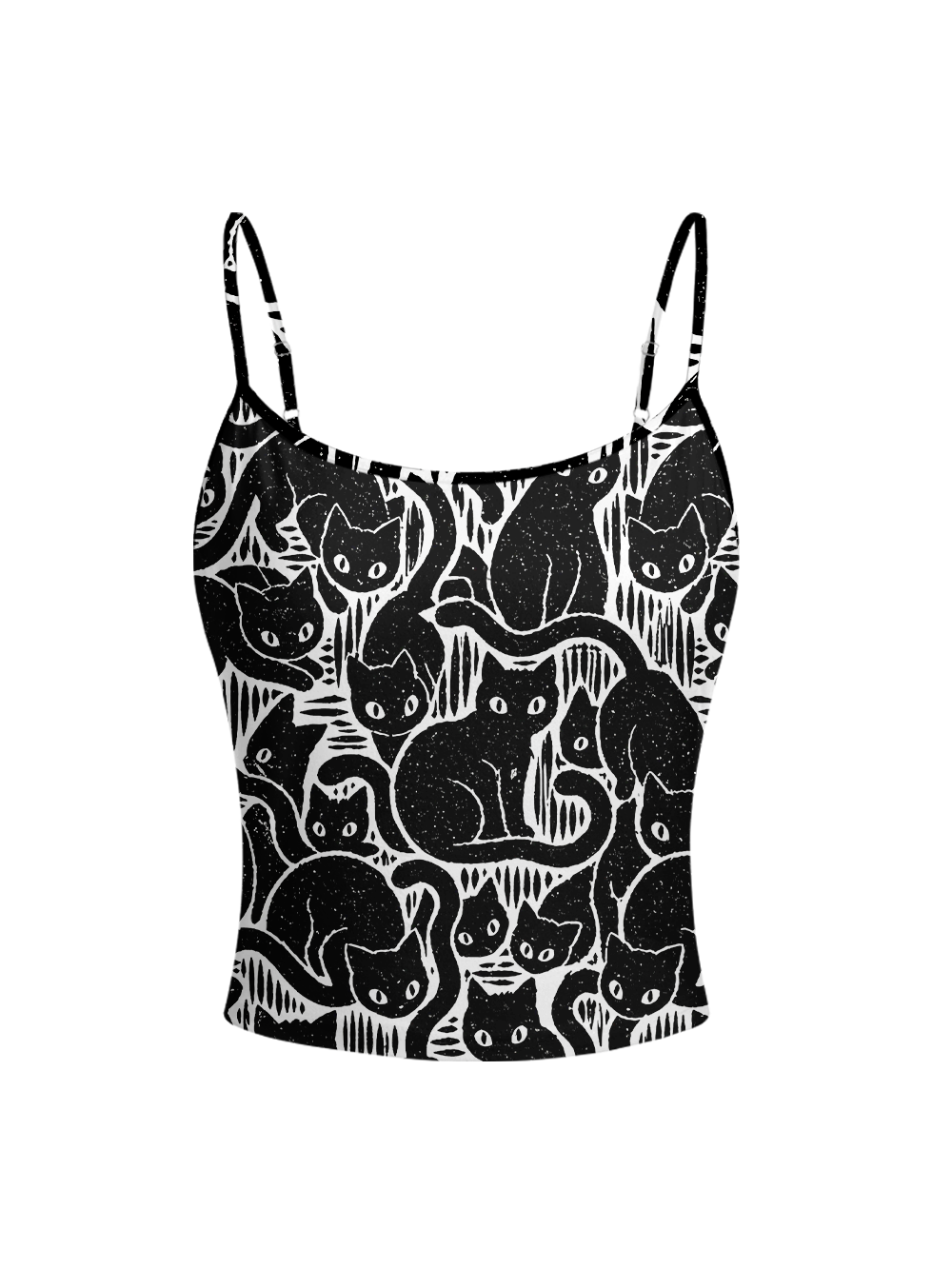 NIGHT STALKER FULL-PRINT SPAGHETTI-STRAP TOP