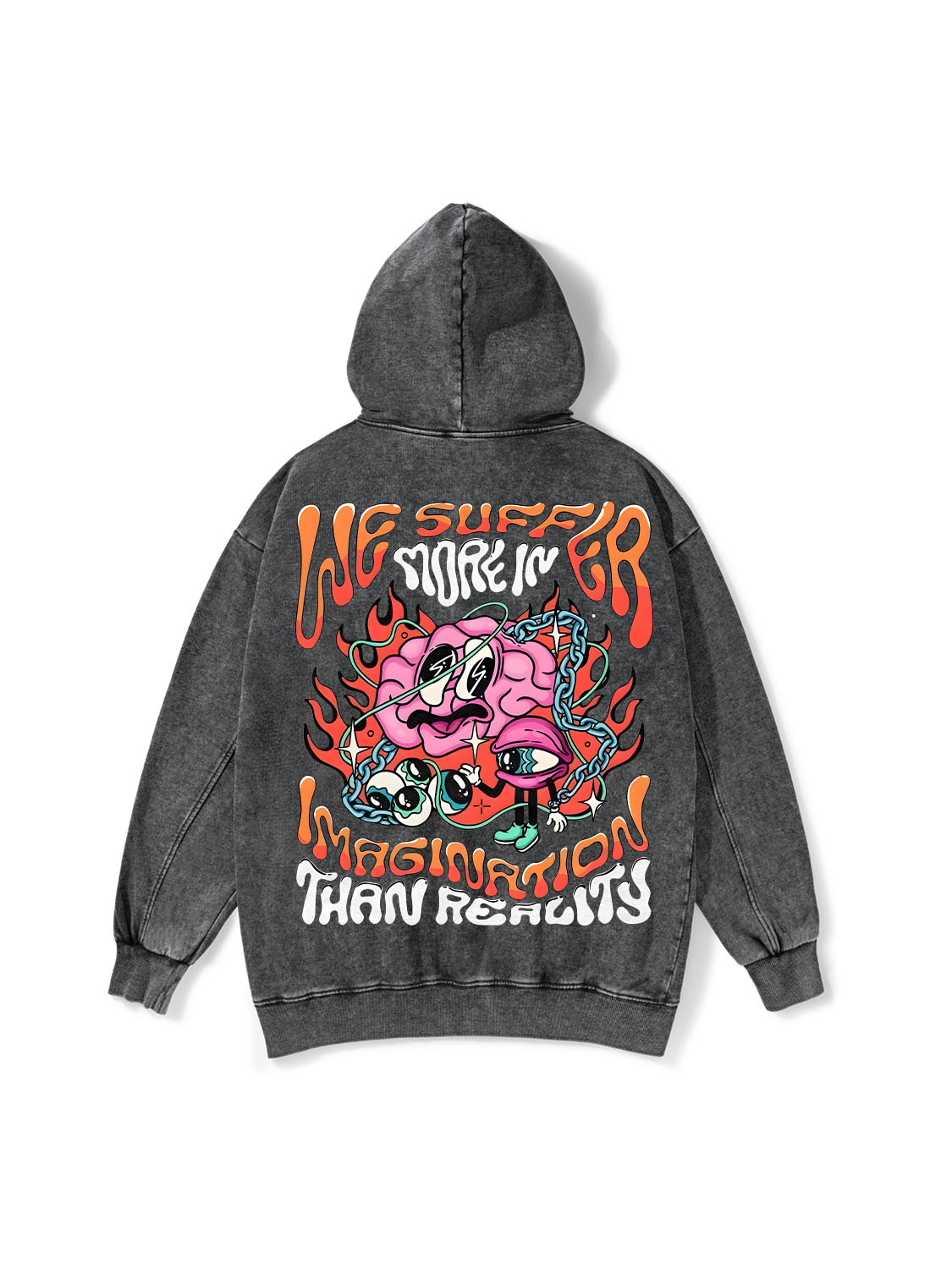 Imagination Than Reality Washed Hoodie