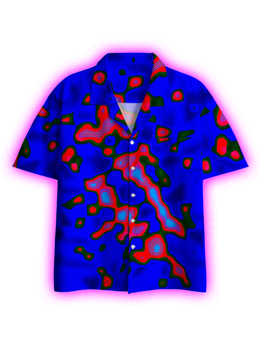 Abstract Heat Map Button Up Pocket Shirt
