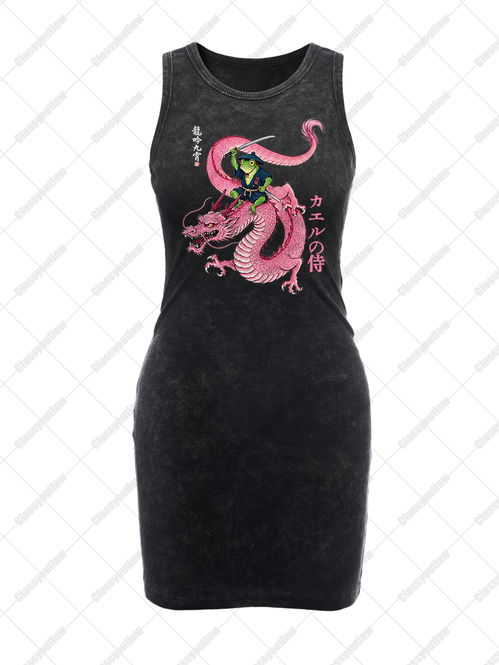 SAMURAI FROG VINTAGE BODYCON TANK DRESS