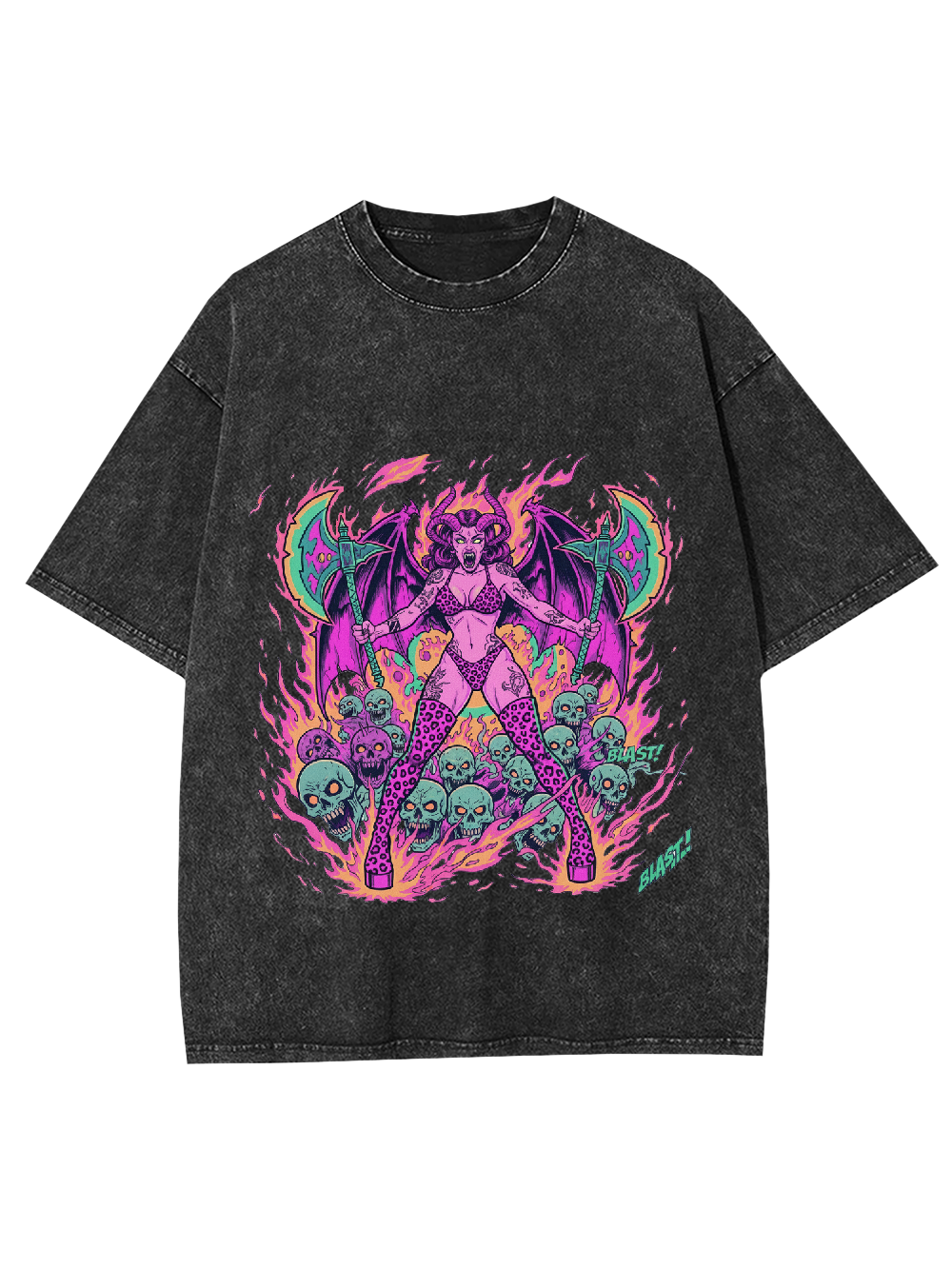 Infernal Queen Washed Tshirt-ClassyOutlaw Sale