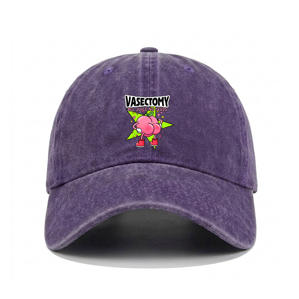 VASECTOMY ALL JUICE NO SEEDS WASHED VINTAGE BASEBALL CAP