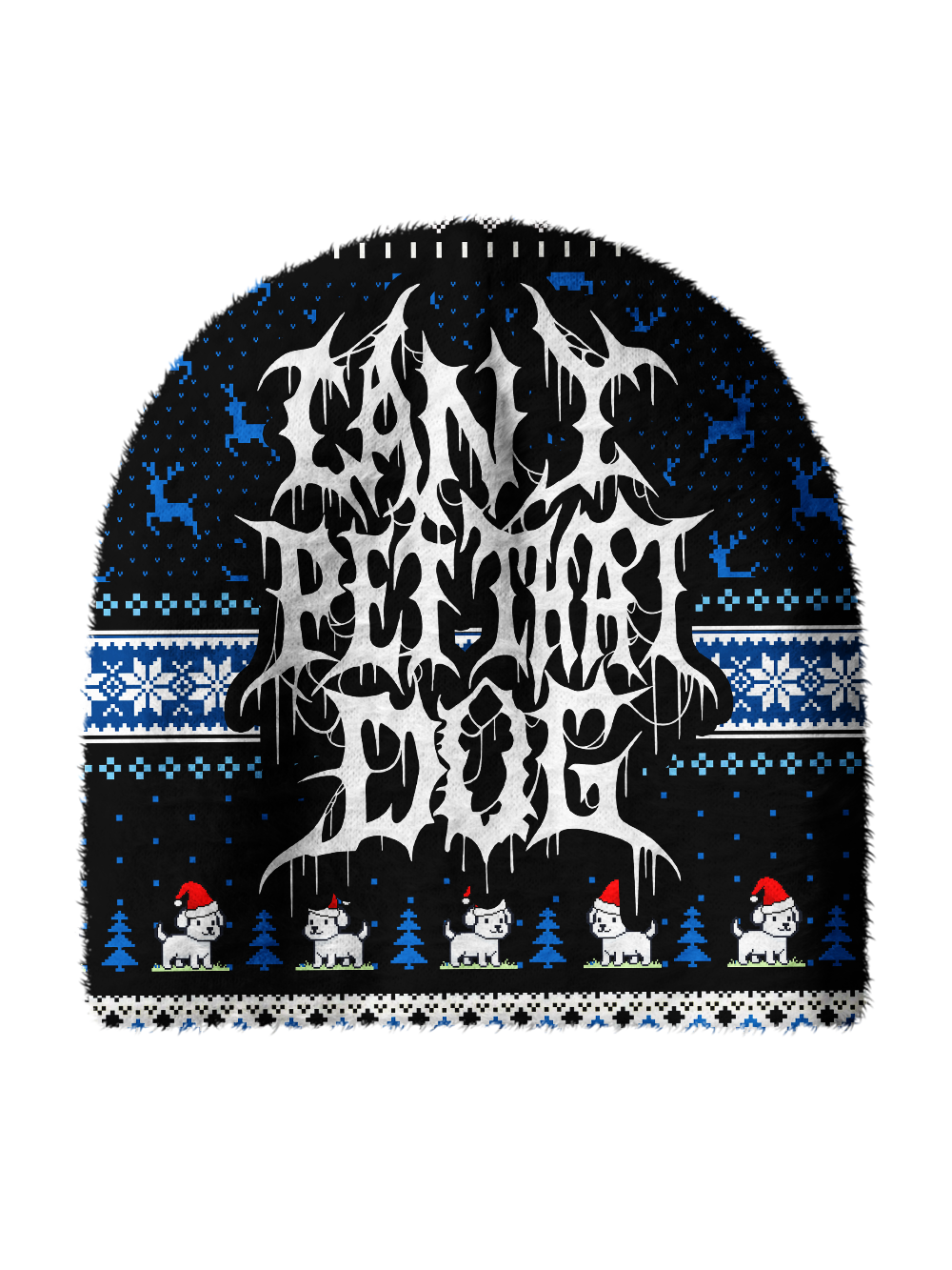CAN I PET THAT DOG PRINT KNIT BEANIE