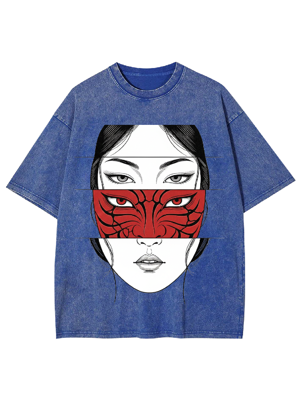 Crimson Mask Illusion Washed Tshirt