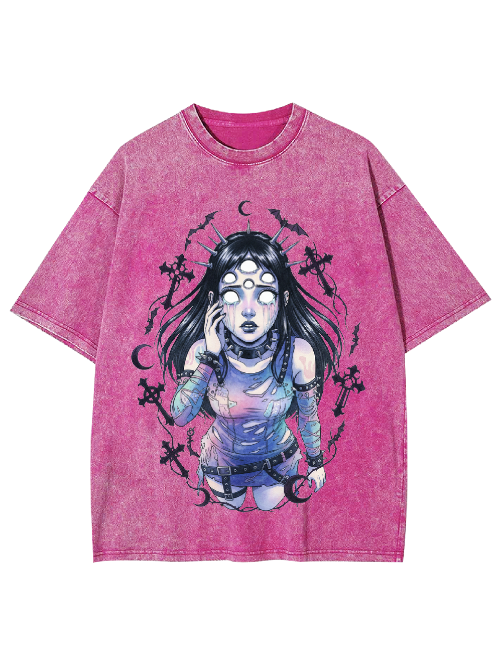 Multi-Eyed Punk Girl Washed Tshirt
