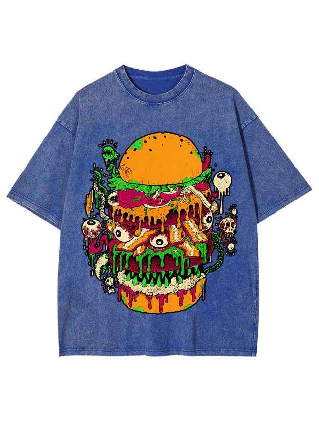 Monster Burger Frenzy Washed Tshirt