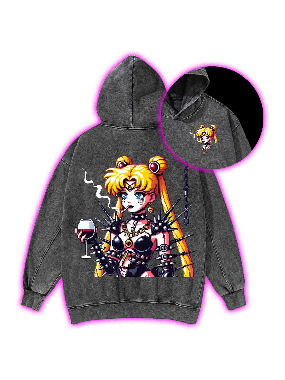 Punk Moon Washed Hoodie