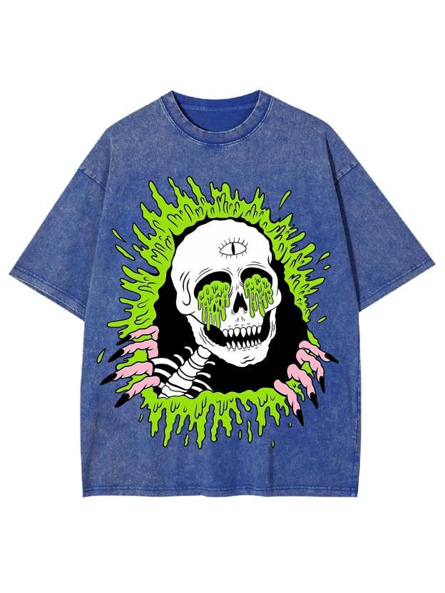 Melting Skull Washed Tshirt