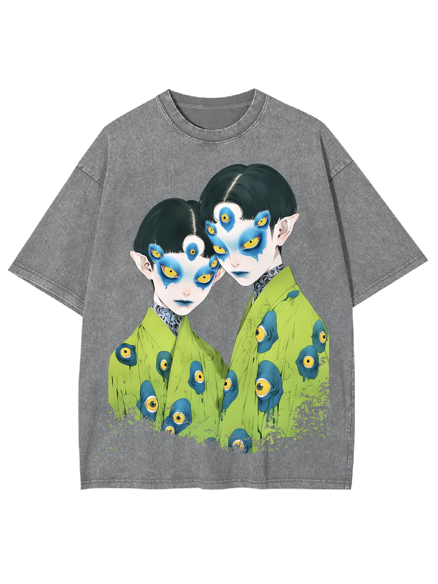 Mysterious Twin Eyes Washed Tshirt