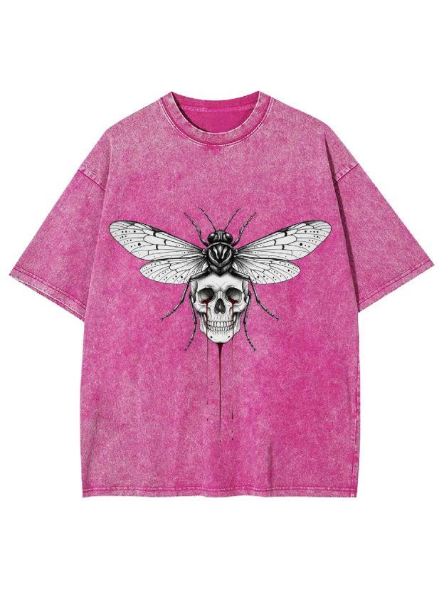 Skull Moth Washed Tshirt