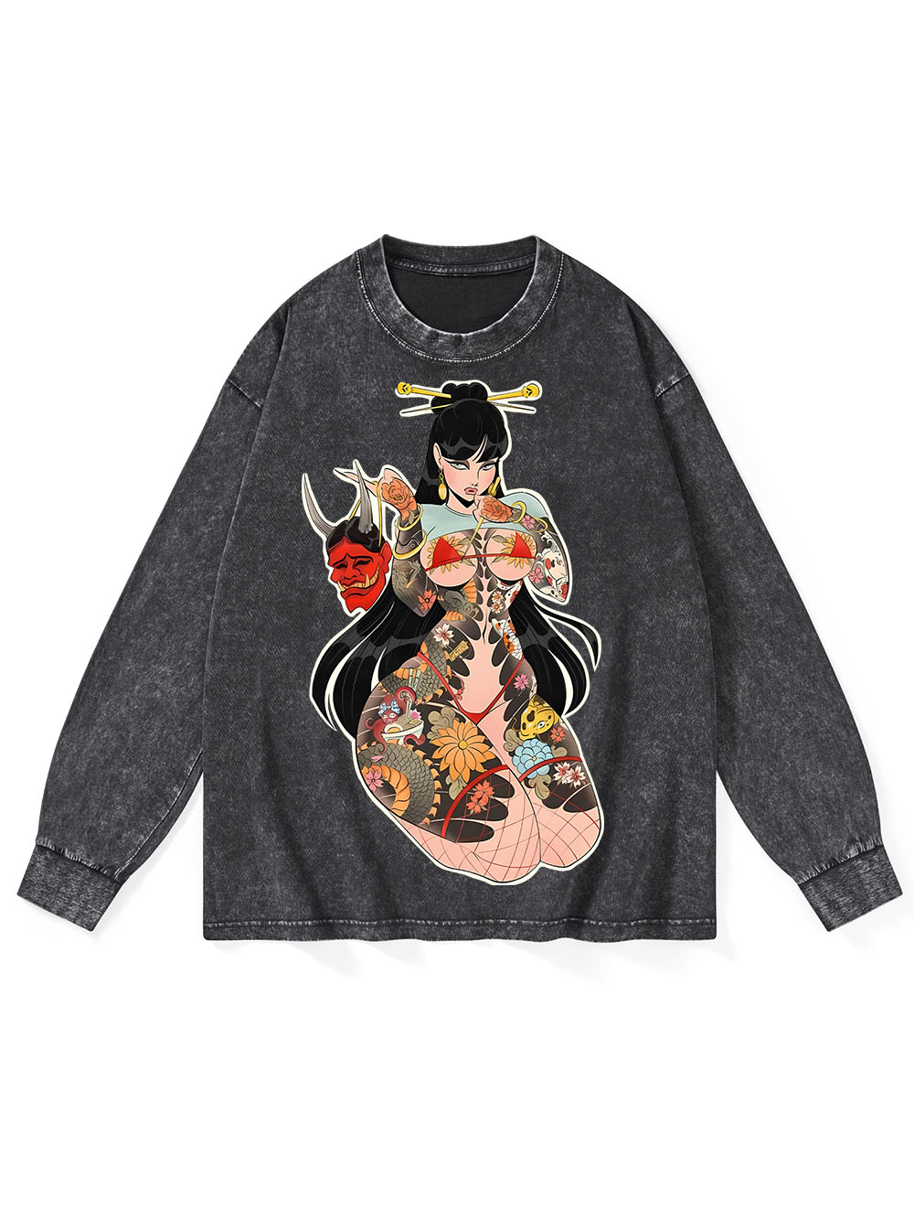 TATTOOED MYSTIQUE WASHED LONG-SLEEVE TSHIRT