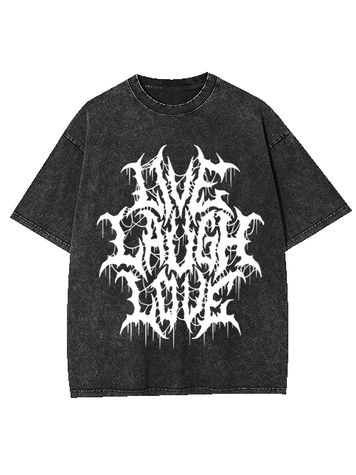 Live Laugh Love Washed Tshirt-ClassyOutlaw Sale