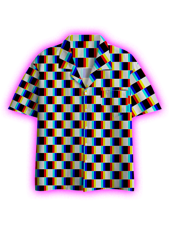 Pixel Vibes Button Up Pocket Shirt