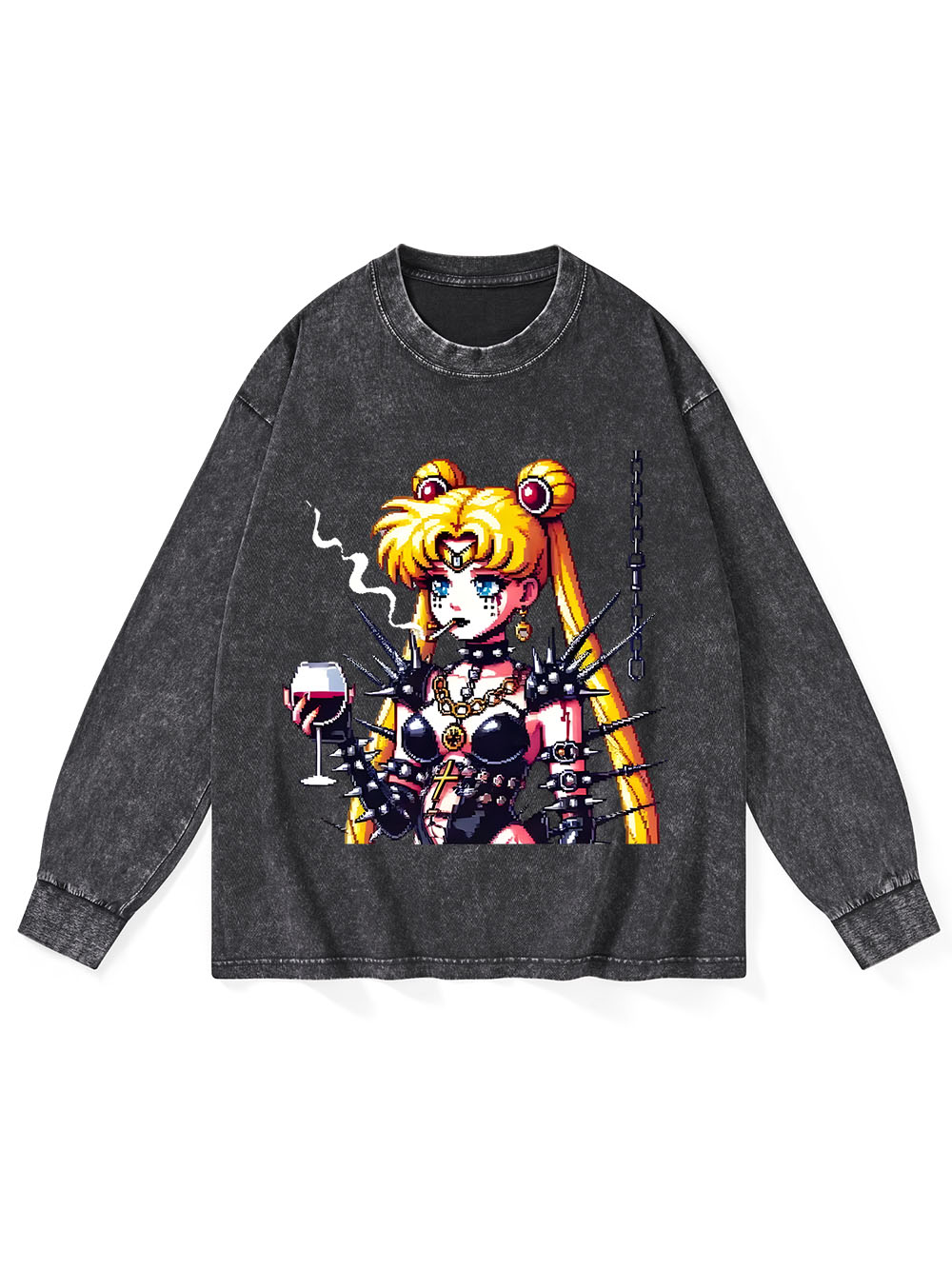 Punk Moon Washed Long-Sleeve Tshirt