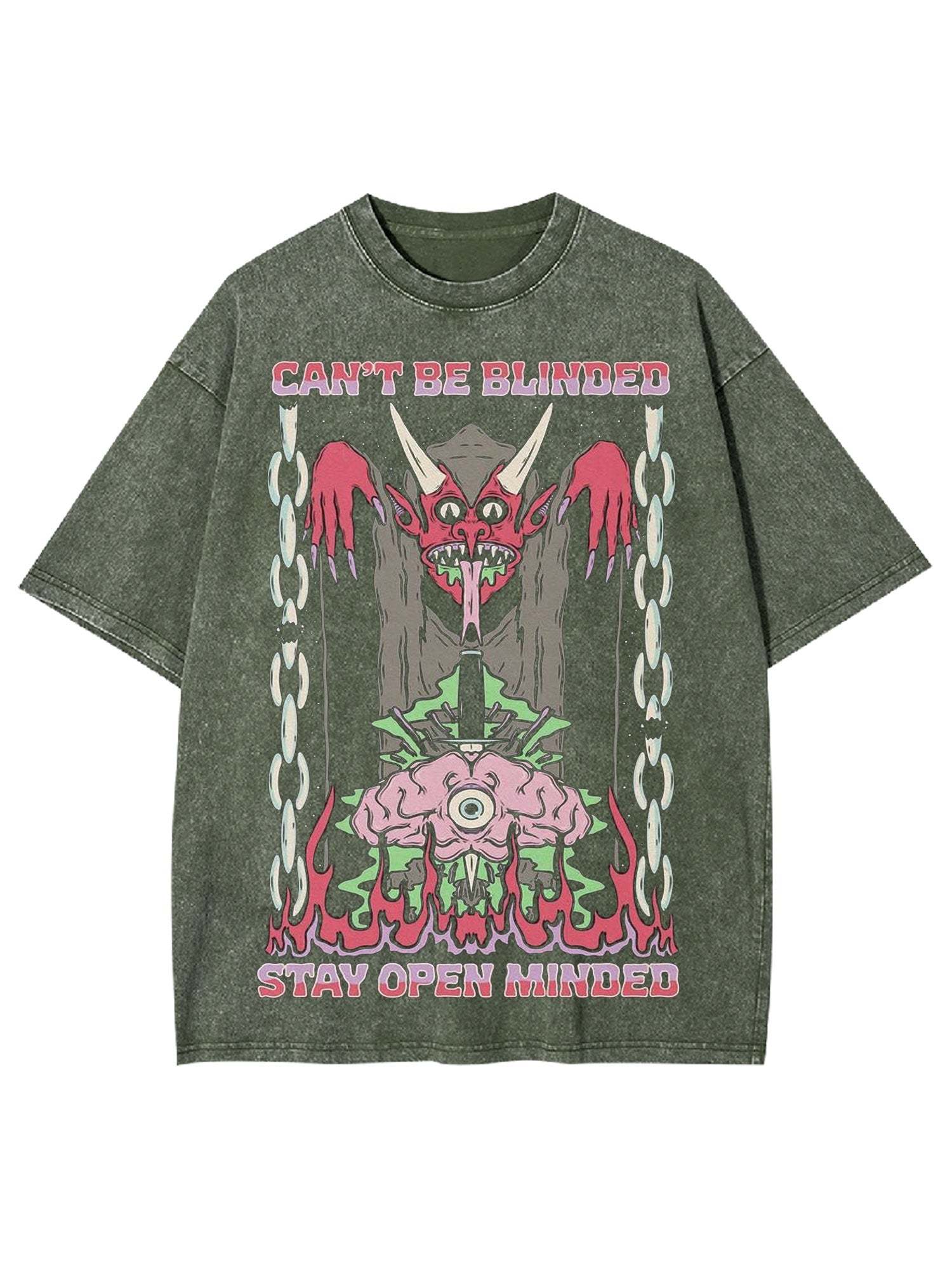 Can't Be Blinded Stay Open Minded Washed Tshirt