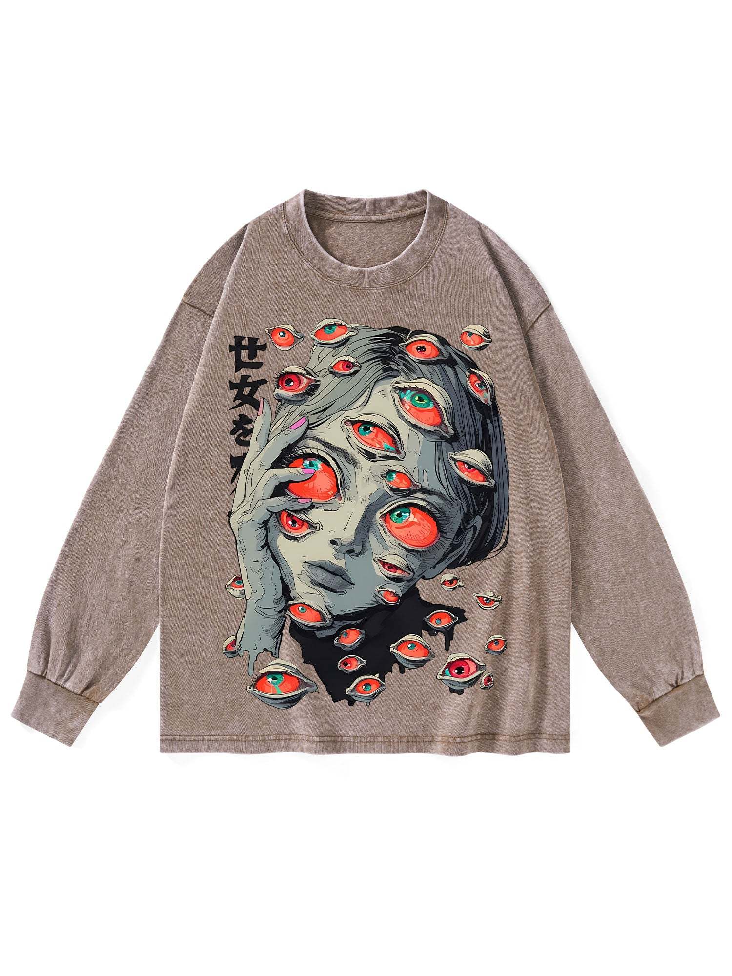 EYES OF THE UNSEEN WASHED TSHIRT LONG-SLEEVE TSHIRT-ClassyOutlaw Sale