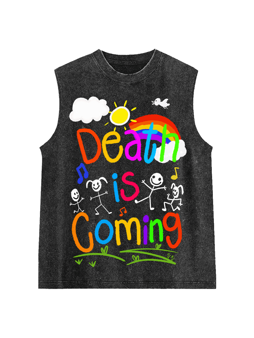 Death Is Coming Washed Tank Top