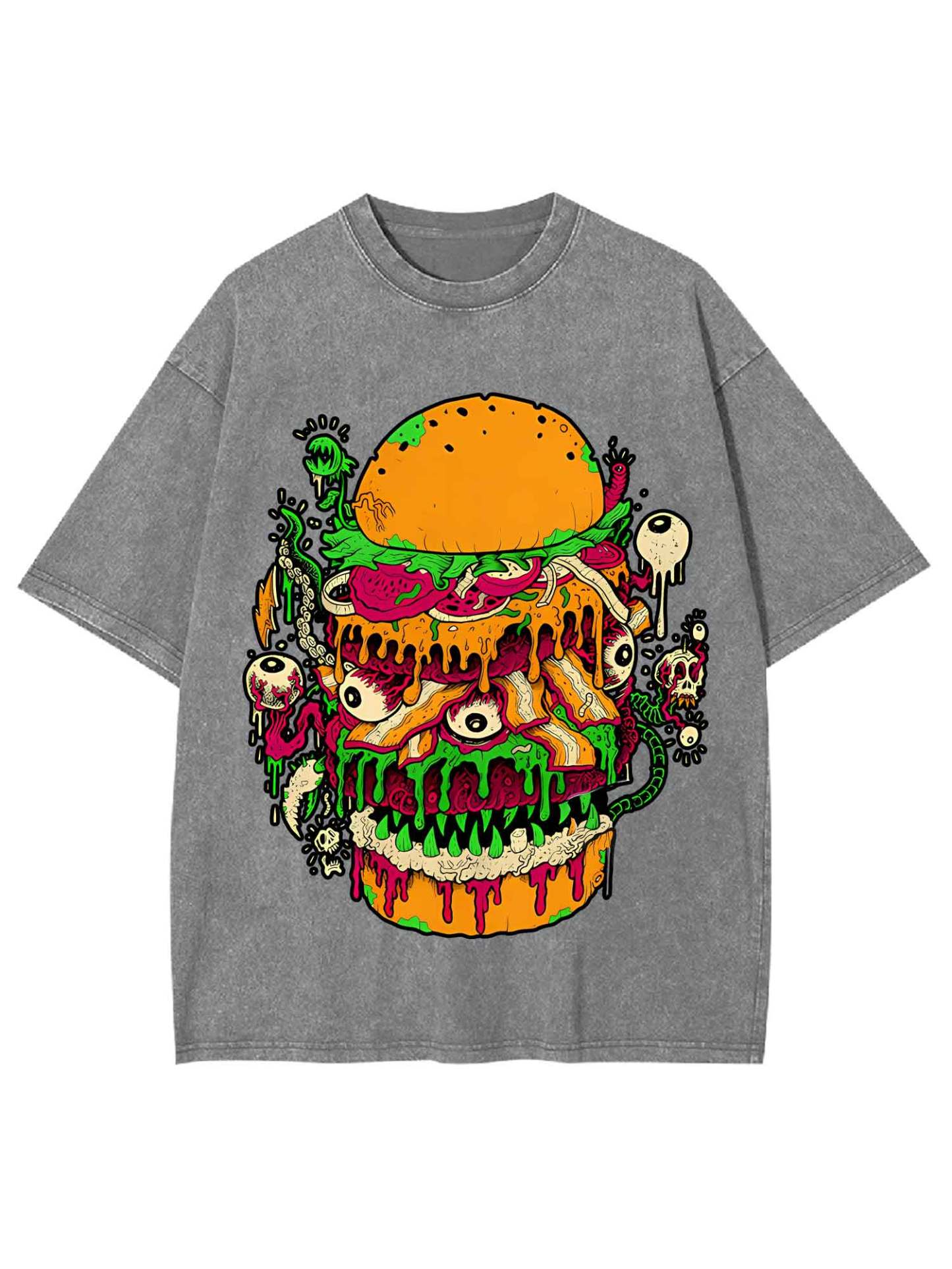 Monster Burger Frenzy Washed Tshirt