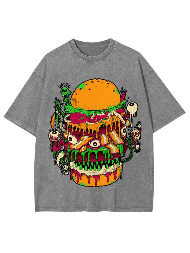 Monster Burger Frenzy Washed Tshirt