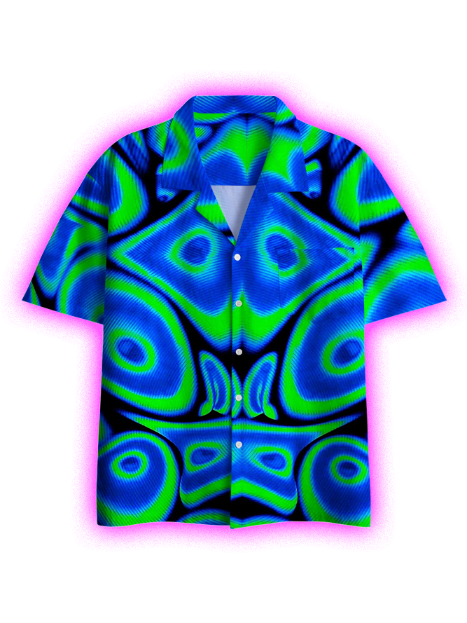Psychedelic Pattern Button Up Pocket Shirt