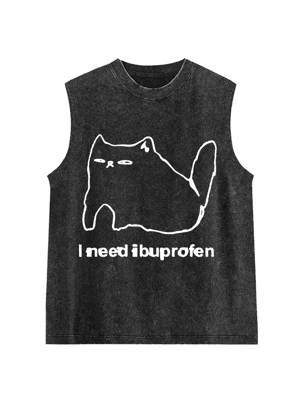 Ibuprofen Cat Washed Tank Top