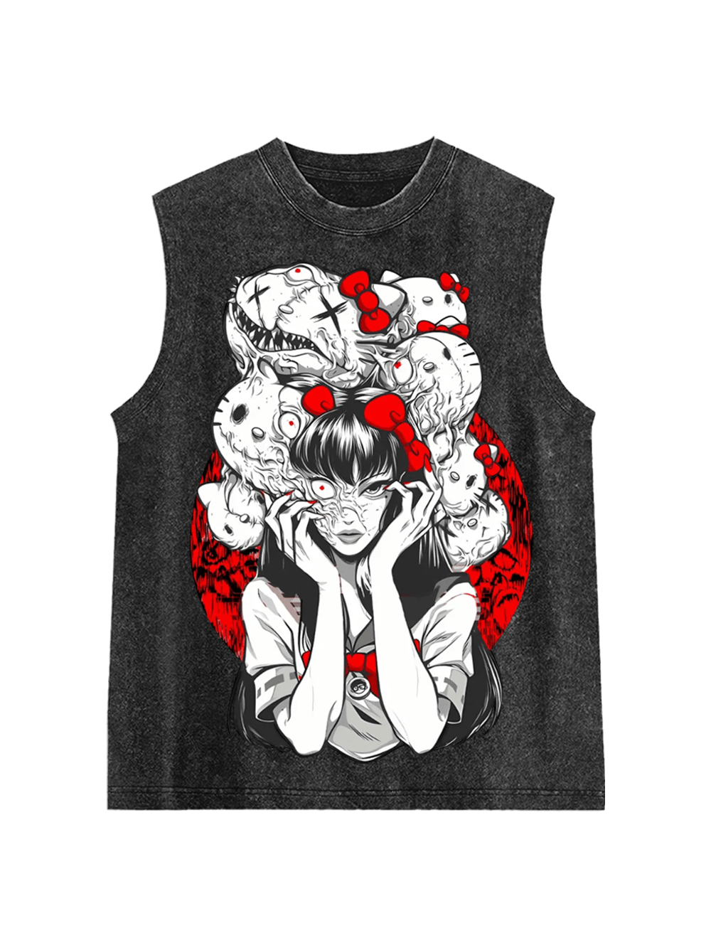 Tomie And Hello Kitty Washed Tank Top