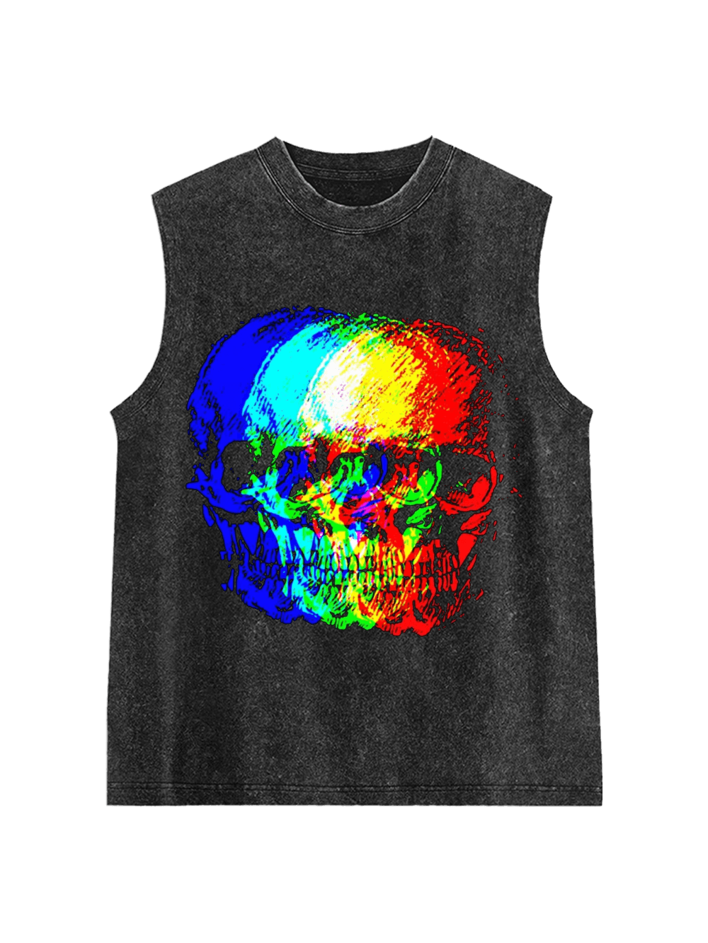 Skull Illusion Washed Tank Top