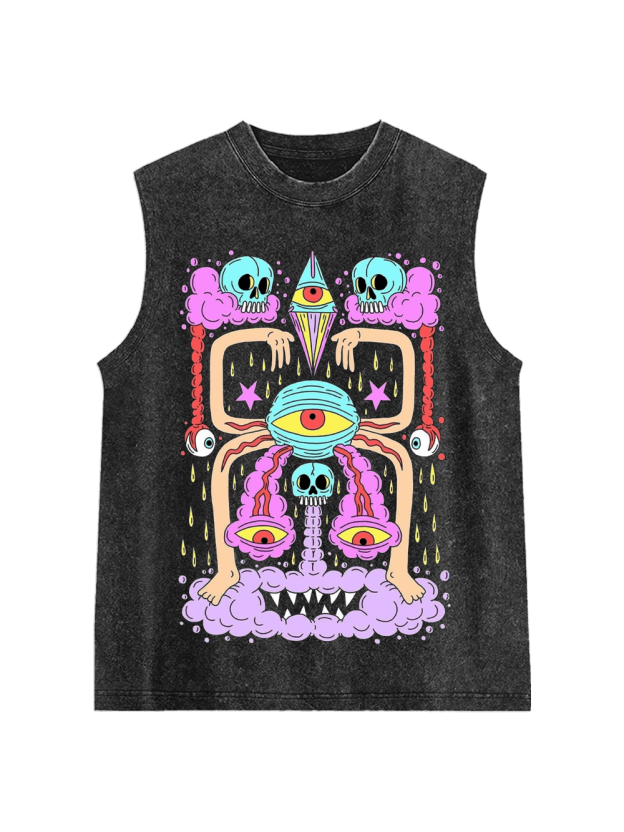 Death And Deranged Washed Tank Top