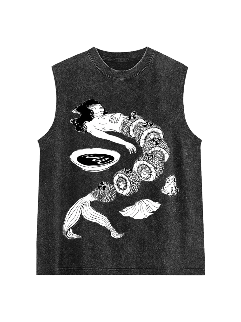 Human Sushi Slices Washed Tank Top