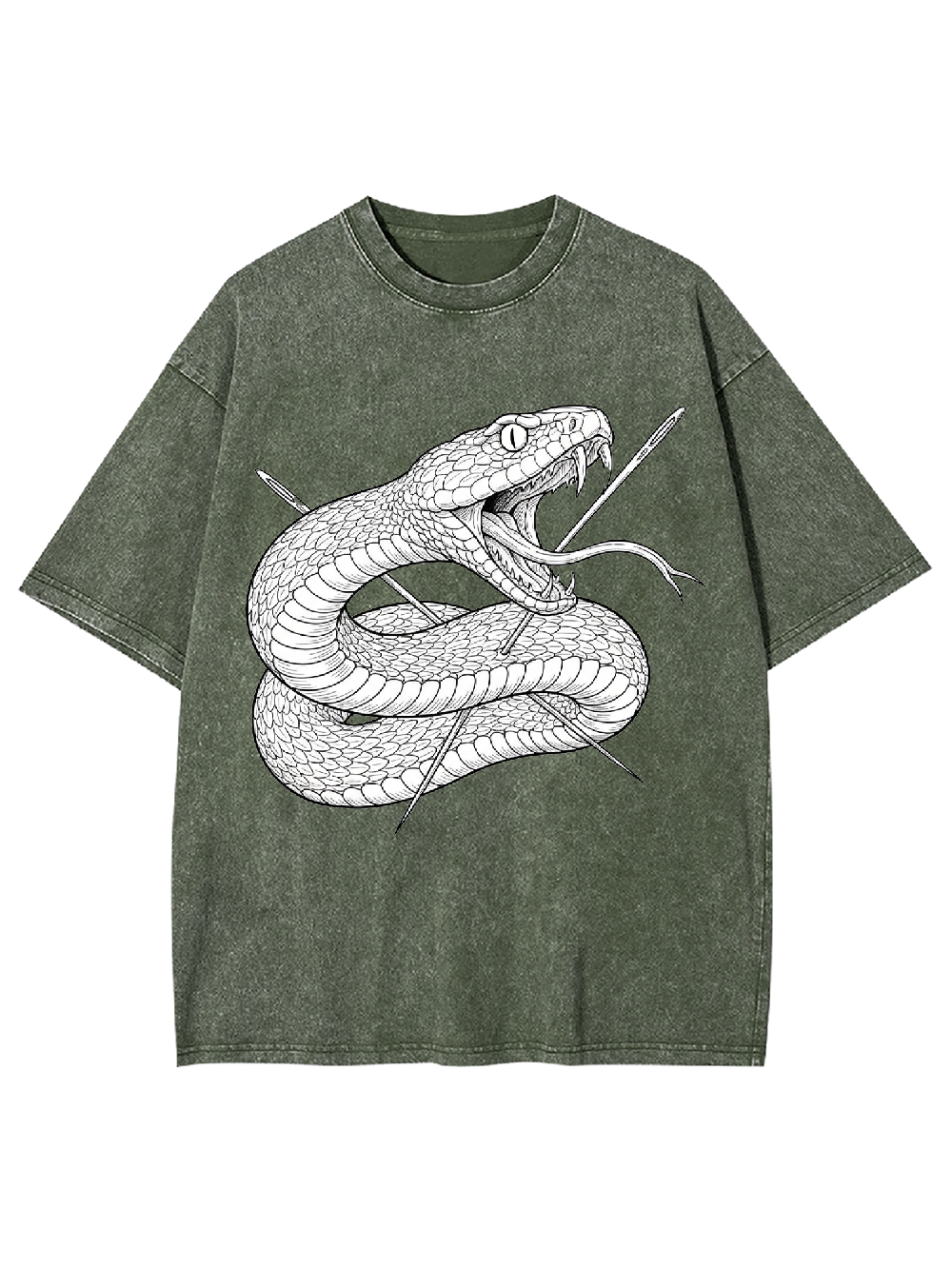 Painful Coiled Snake Washed Tshirt