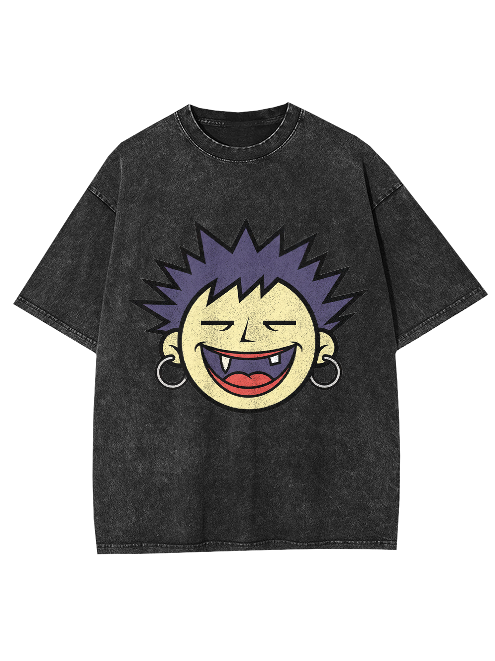 Squinty-Eyed Punk Face Washed Tshirt