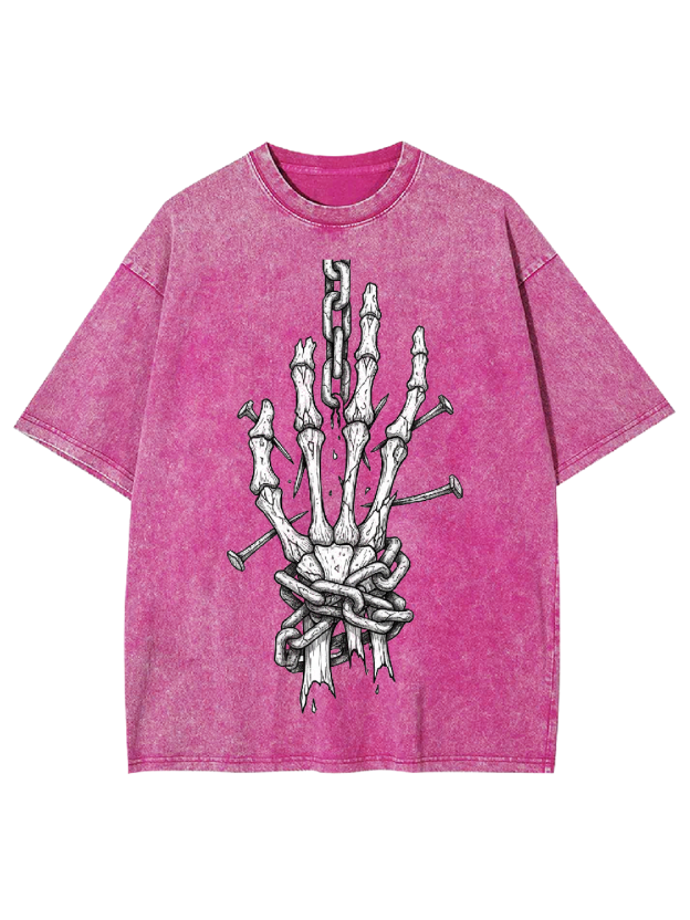 Chained Skeleton Hand Washed Tshirt