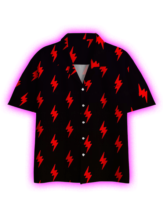 Electric Bolt Button Up Pocket Shirt-ClassyOutlaw Sale