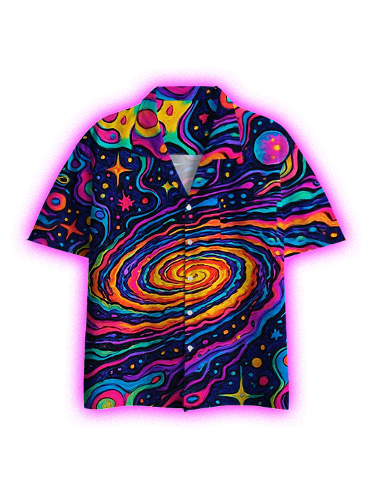 Cosmic Vortex Button Up Pocket Shirt
