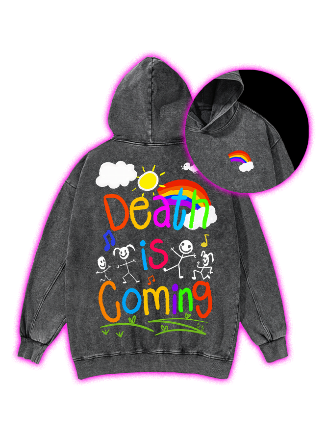 Death Is Coming Washed Hoodie