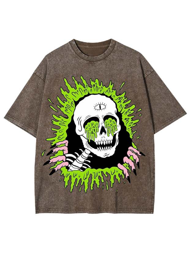 Melting Skull Washed Tshirt