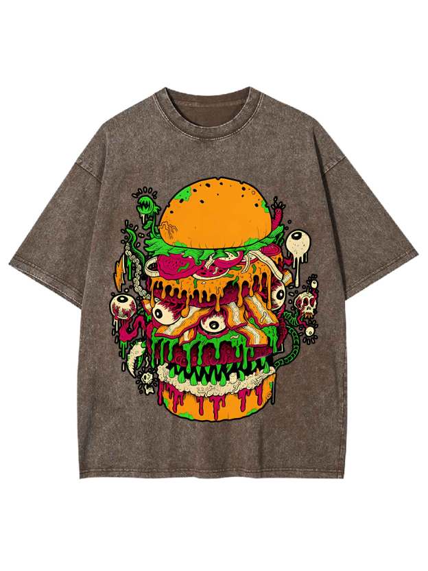 Monster Burger Frenzy Washed Tshirt