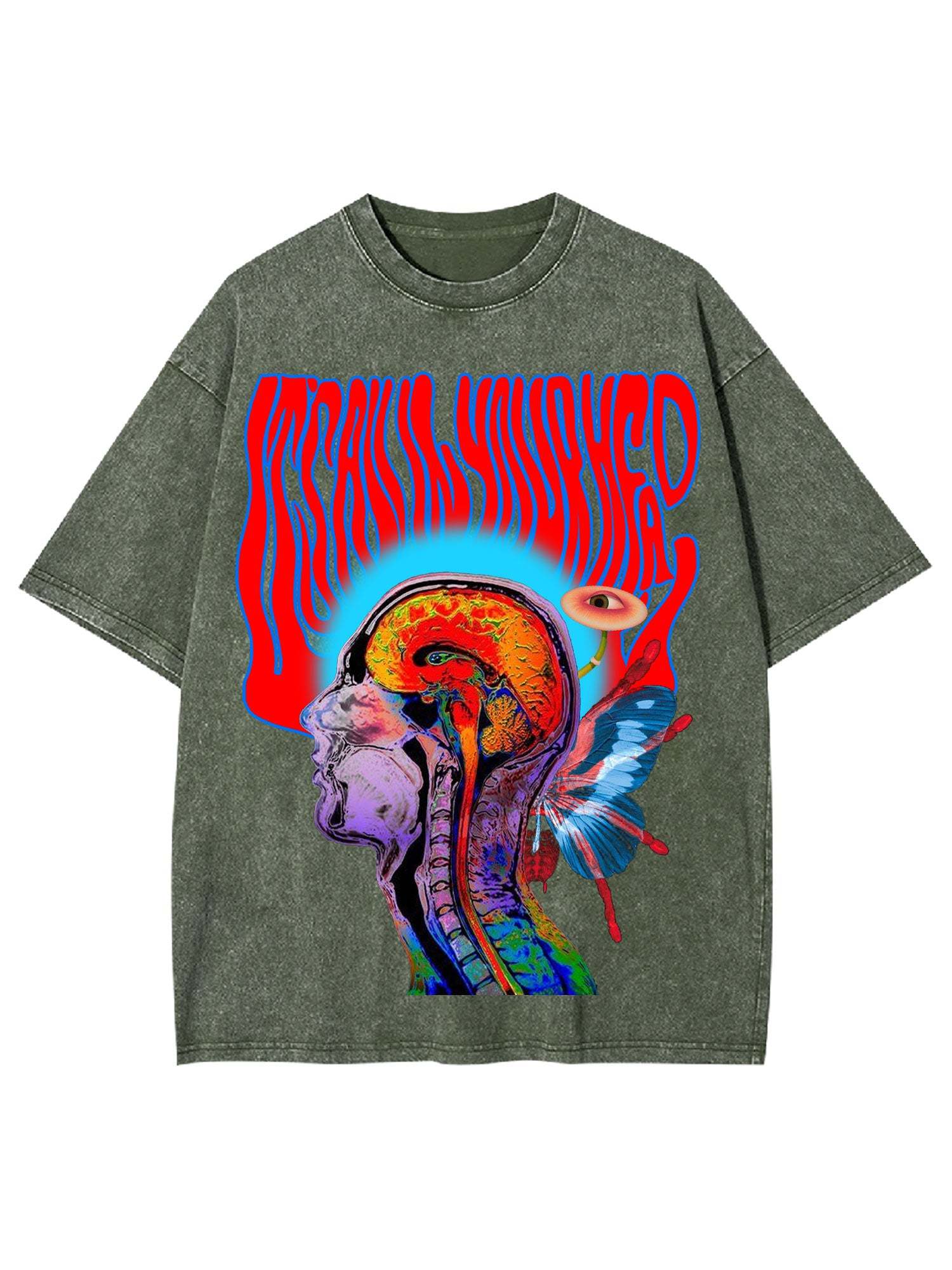 It's All In Your Head Washed Tshirt-ClassyOutlaw Sale