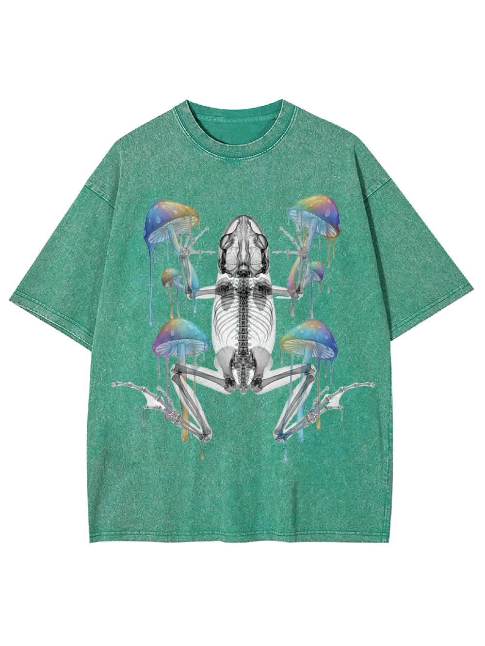 Perspective Skeleton Frog Washed Tshirt