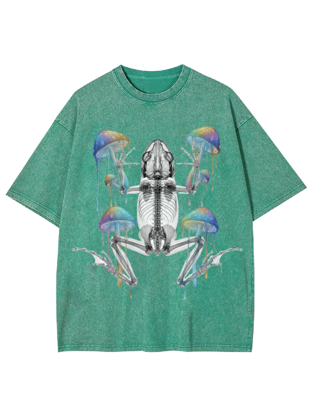 Perspective Skeleton Frog Washed Tshirt