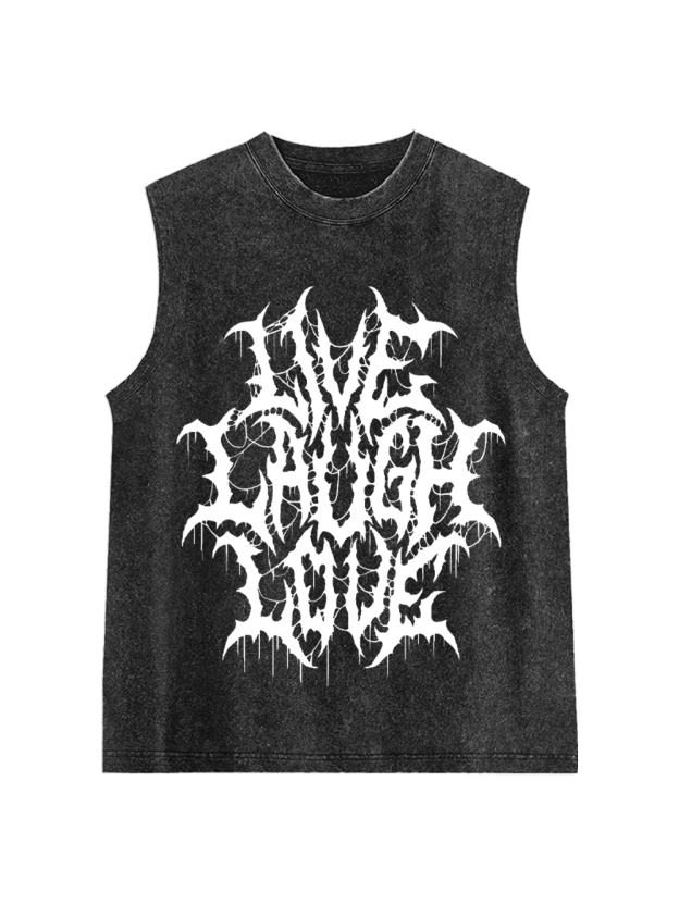 Live Laugh Love Washed Tank Top