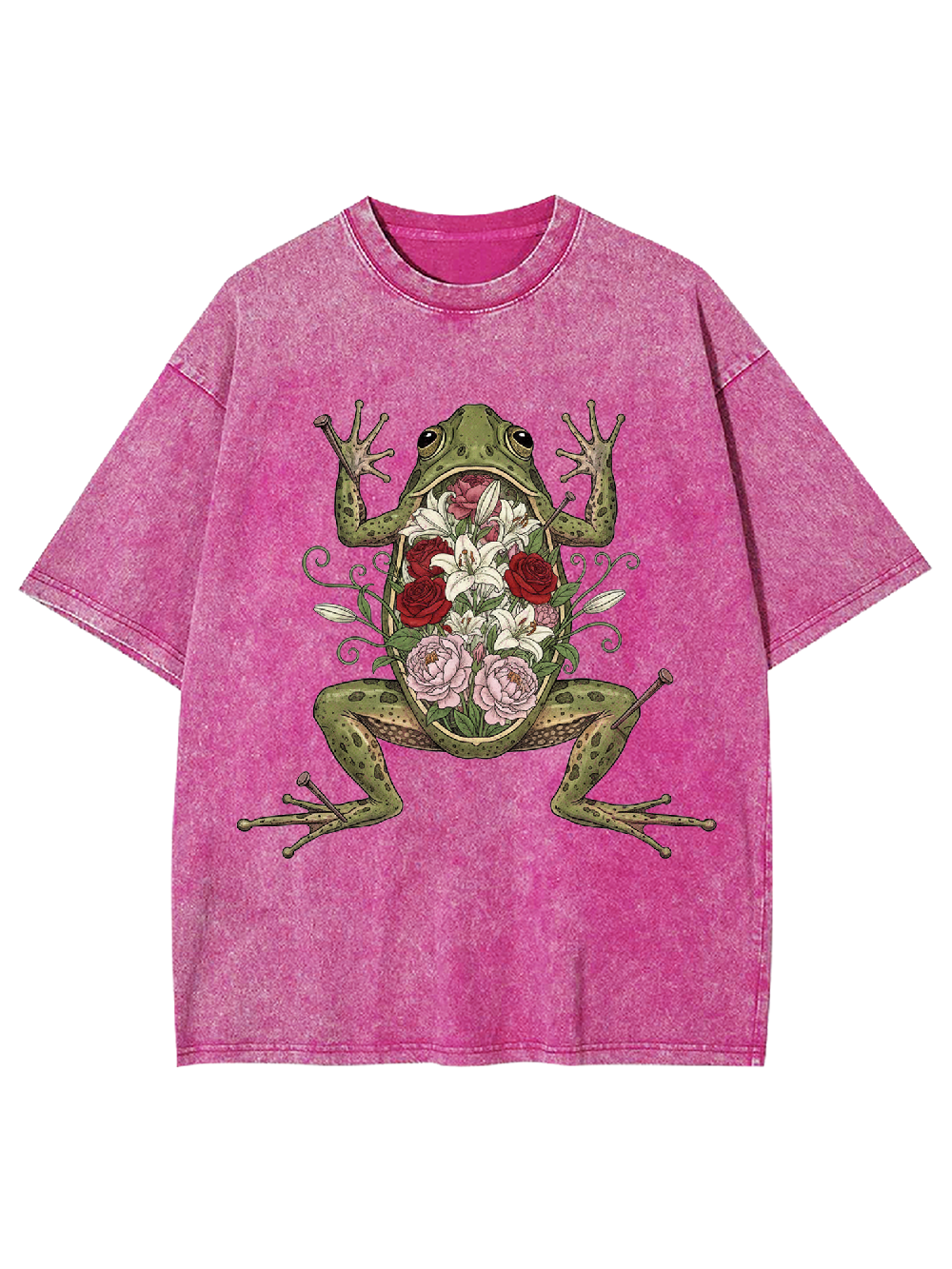 Floral Organs Frog Washed Tshirt