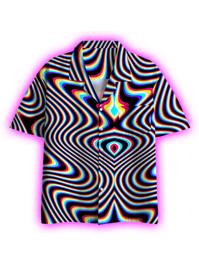 Optical Vortex Button Up Pocket Shirt