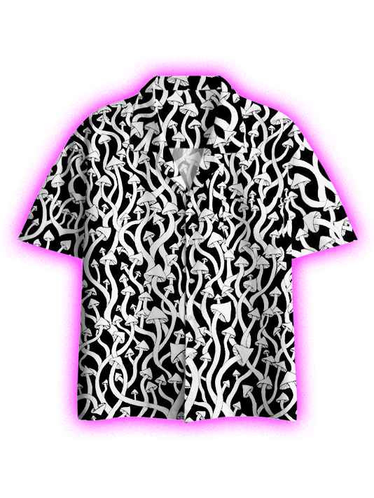 Entwined Mushroom Forest Button Up Pocket Shirt