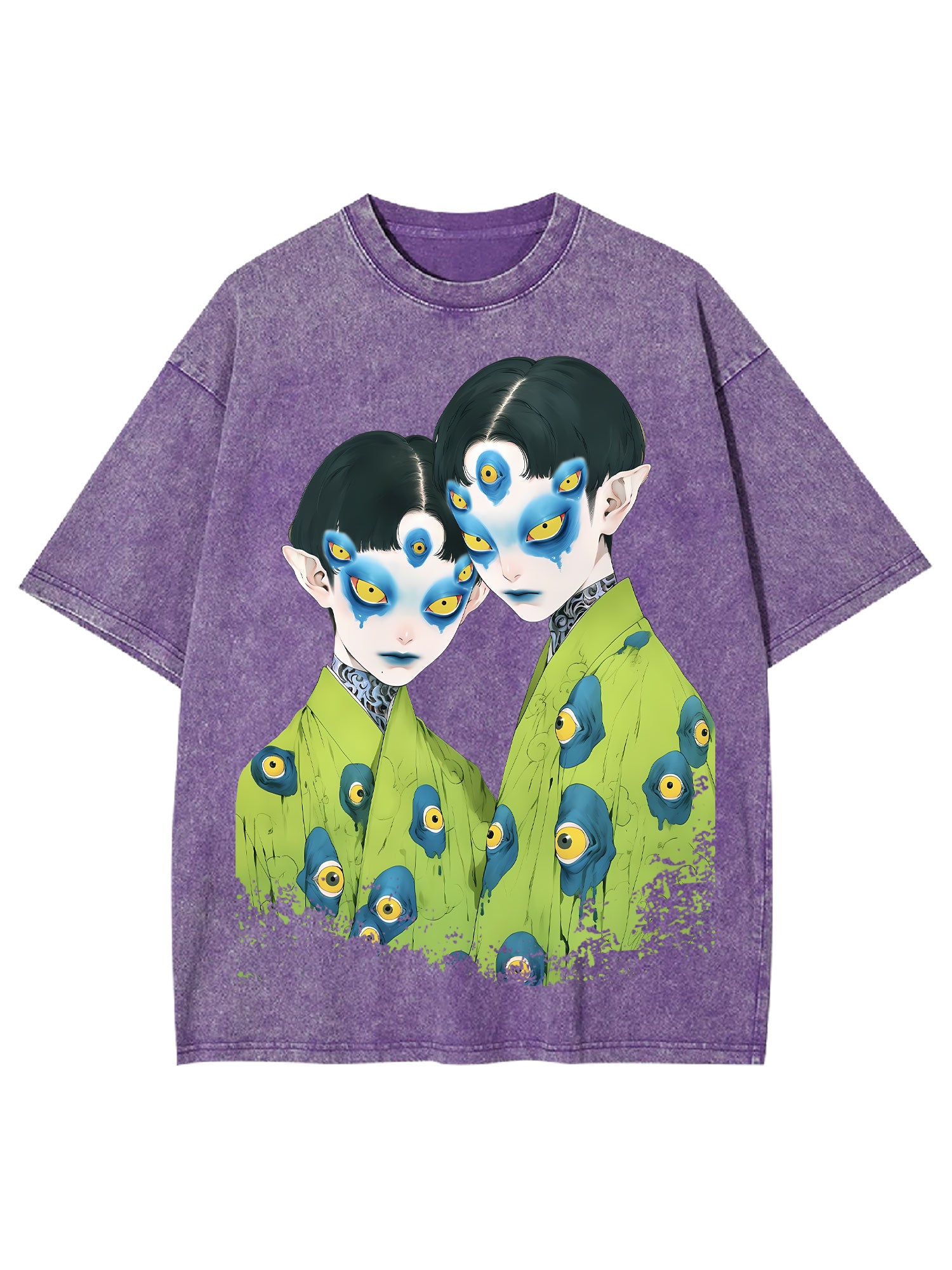Mysterious Twin Eyes Washed Tshirt