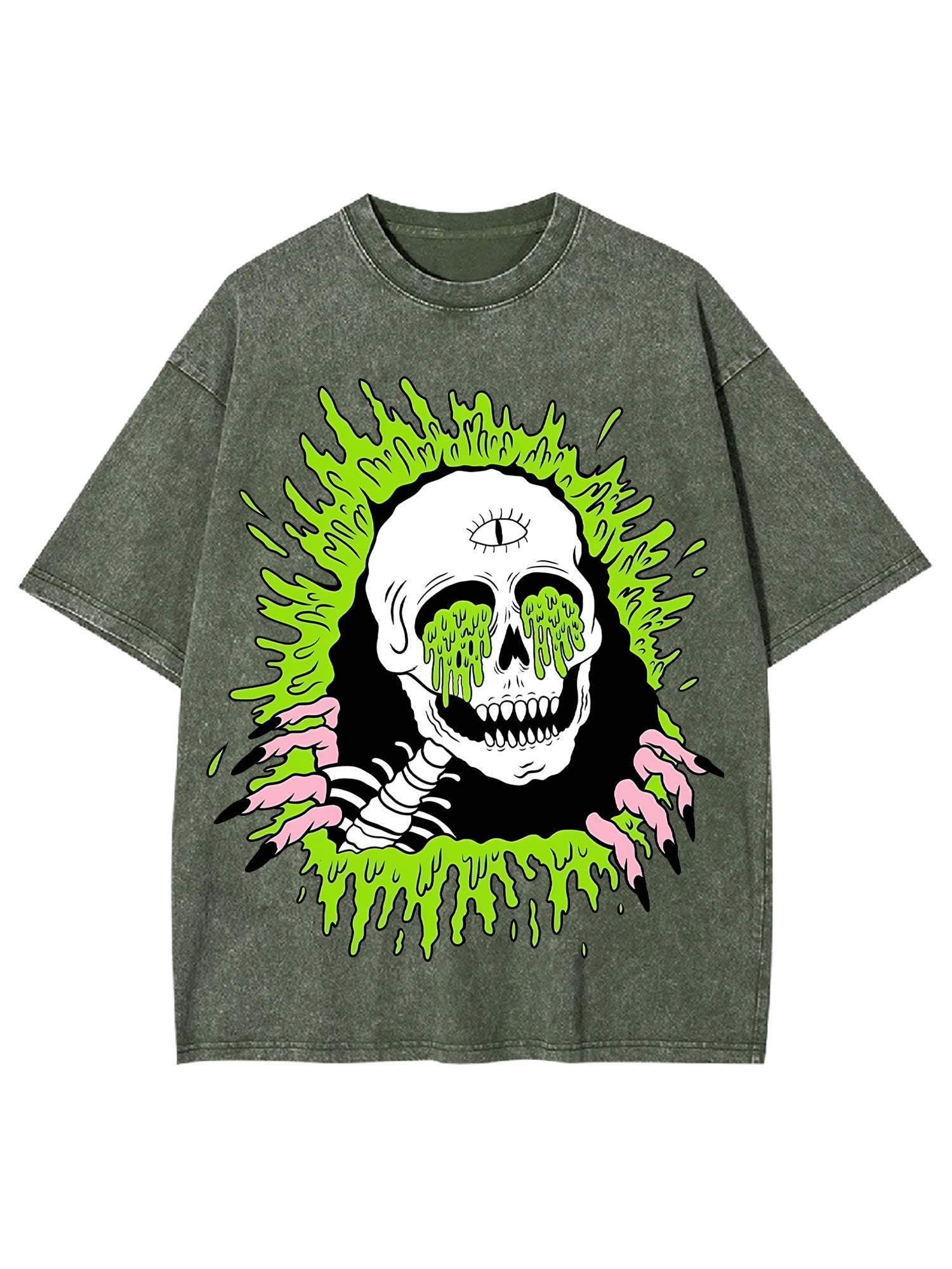Melting Skull Washed Tshirt