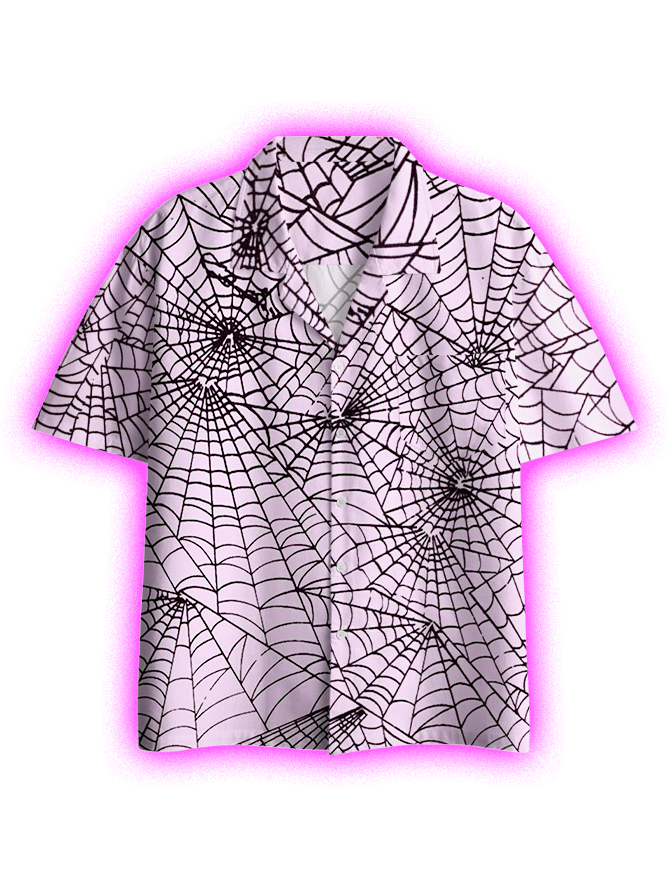 Intricate Spider Webs Button Up Pocket Shirt