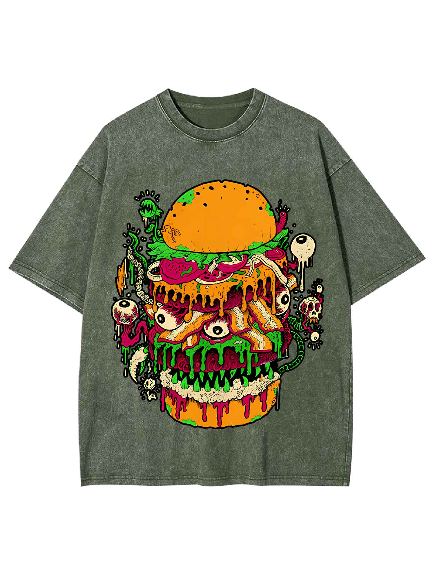 Monster Burger Frenzy Washed Tshirt