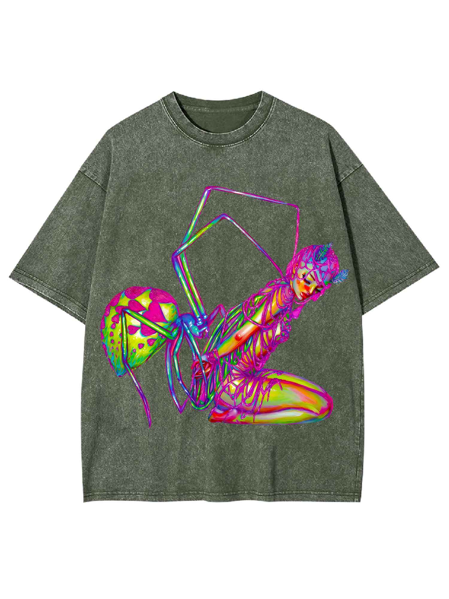 NEON SPIDER HYBRID WASHED TSHIRT
